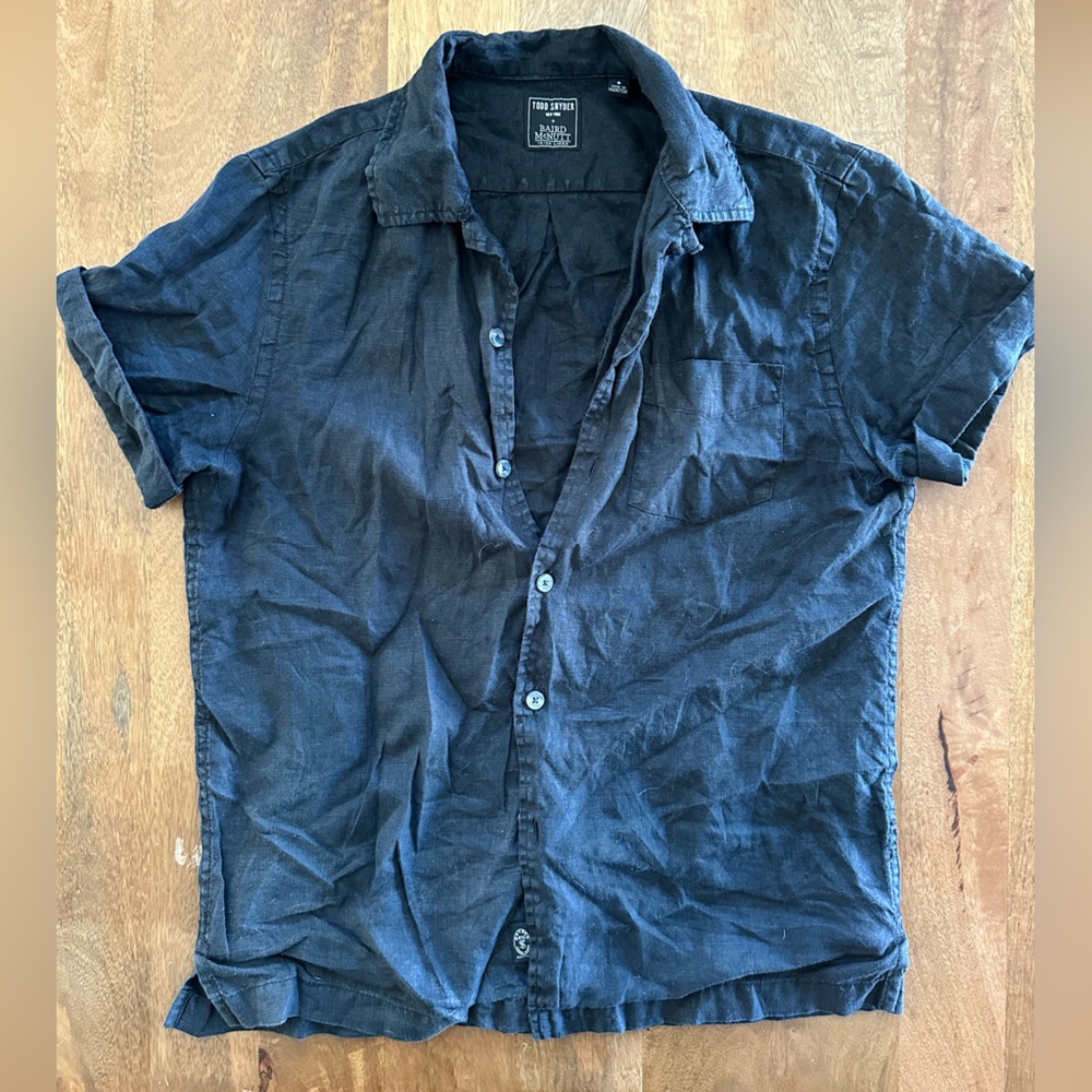Todd Snyder Black Linen Button Up